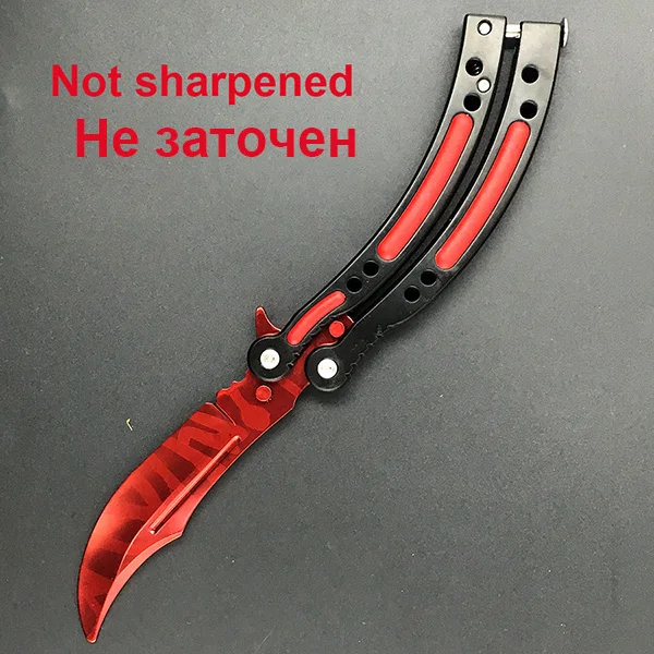 CS GO Karambit складной нож бабочка в ноже тренировочный нож для кемпинга охоты карманный размер из нержавеющей стали+ отвертка - Цвет: red black no hole