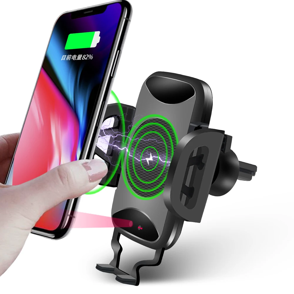 Car Phone Holder Auto Mount Qi Wireless Fast Charger Charging Automatic