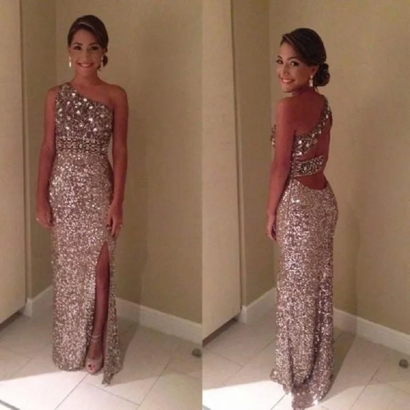 Popular Long Rose Gold Sequin Prom Dress-Buy Cheap Long 