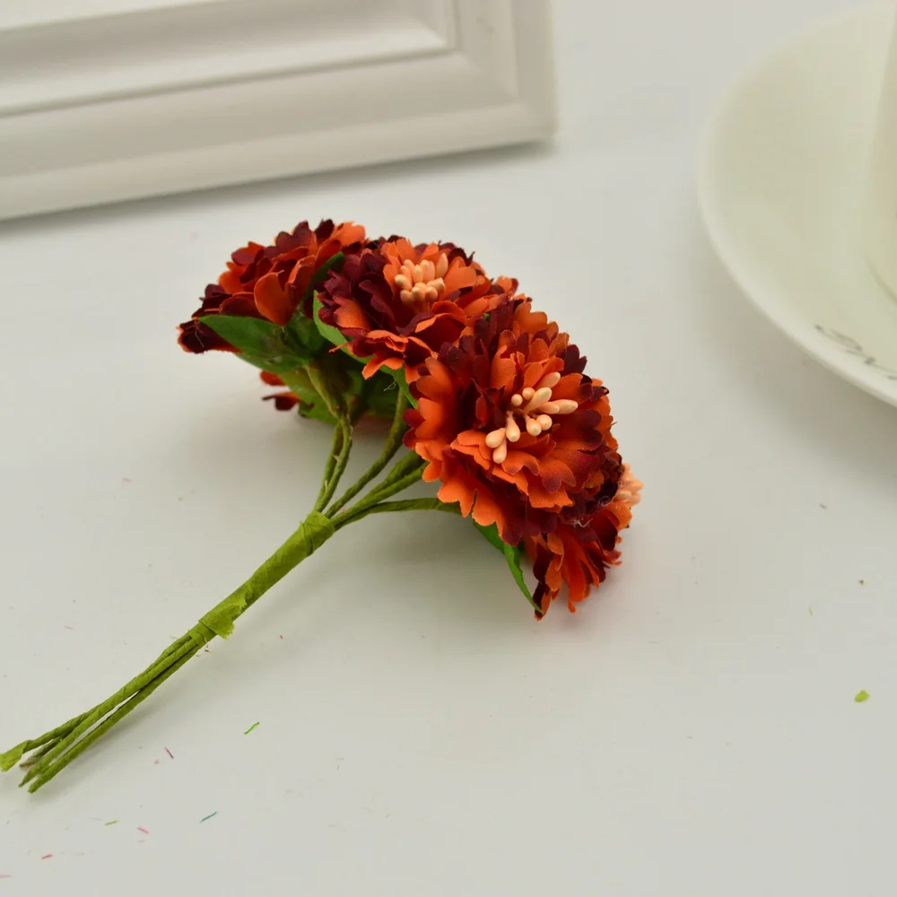 6pcs Silk Florists Chrysanthemum Artificial Flowers For Wedding Banquet Home decoration diy wreath Gift box HandMade Flower Art 6pcs Silk Florists Chrysanthemum Artificial Flowers For Wedding Banquet Home decoration diy wreath Gift box HandMade Flower Art