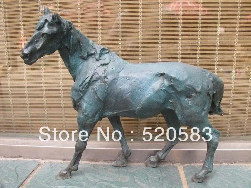 

20"Western 100% Bronze Art Abstract sculpture of the horse decoration statue