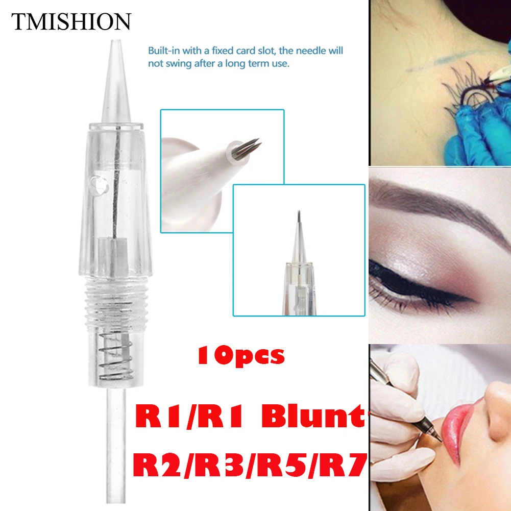 10 шт. R1/R1 тупой/R2/R3/R5/R7 одноразовый винтовой картридж игл для татуажа ручка