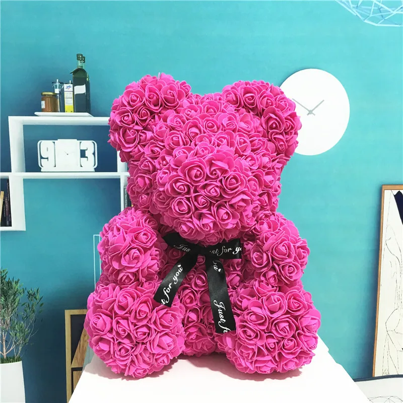 

2019 Hot Sale 25cm Soap Foam Bear of Roses Teddi Bear Rose Flower Artificial New Year Gifts for Women Valentines Gift Christmas