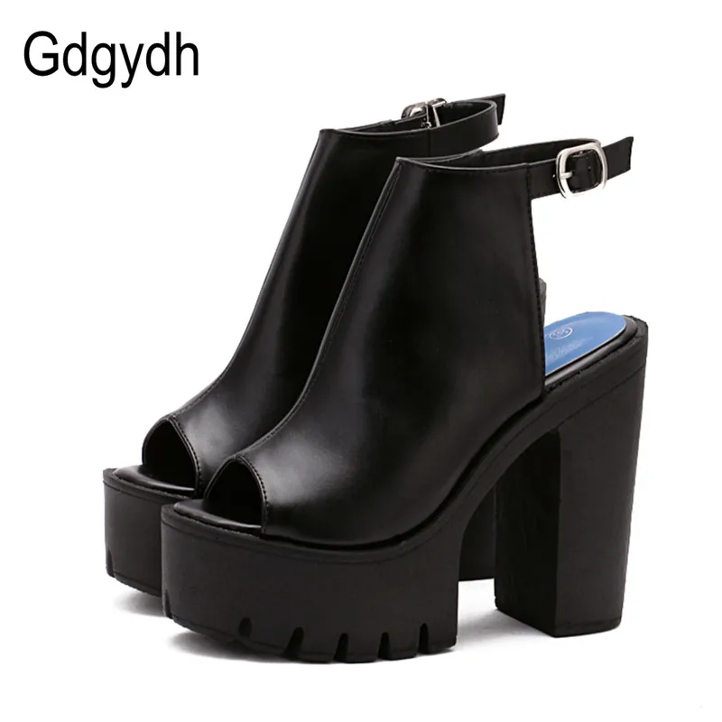 Gdgydh Heißer Verkauf Europäischen Frauen Sommer Schuhe Pumps High Heels Sandalen Plattform Casual Schuhe für Party 2021 Neue Schwarz Größe 42