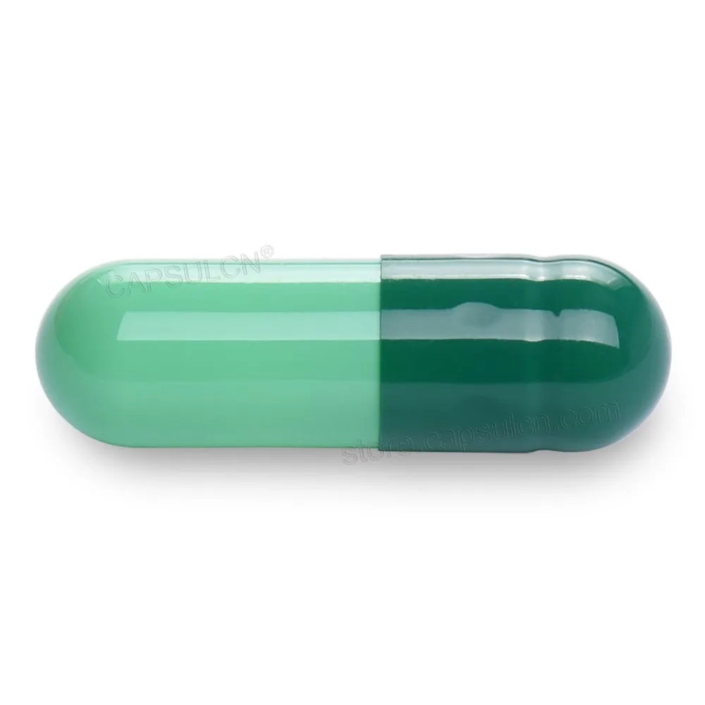 

(Size #1 )1000 pcs/ Carton Joined Gelatin Empty Capsule Dark Green& light green Capsules For Capsule Filler Machines