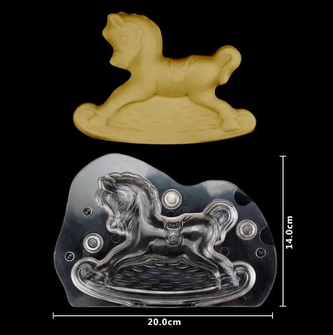 Жесткая пластиковая 3D форма лошади качалки шоколадная желейные конфеты DIY ручные