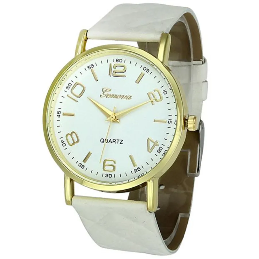 

New watch women Checkers Faux lady dress watch women's Casual Leather quartz-watch Analog wristwatch Gifts relogios HOT Sale 40Q