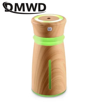 

DMWD Mini USB Ultrasonic Humidifier Mist Maker Air Purifier Fogger Aroma Essential Oil Diffuser Wood Grain 7 Colorful LED Lights