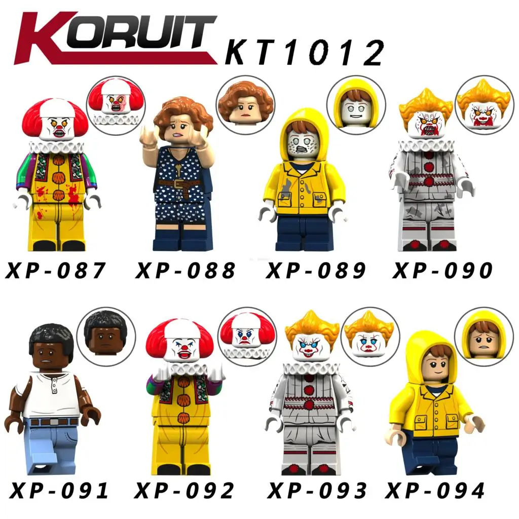 

Pennywise Legoing Stephen King's It Figures losers clubBill Ben Bev Richie Eddie Mike Stan Movie Legoing Figures DIY Blocks Toys
