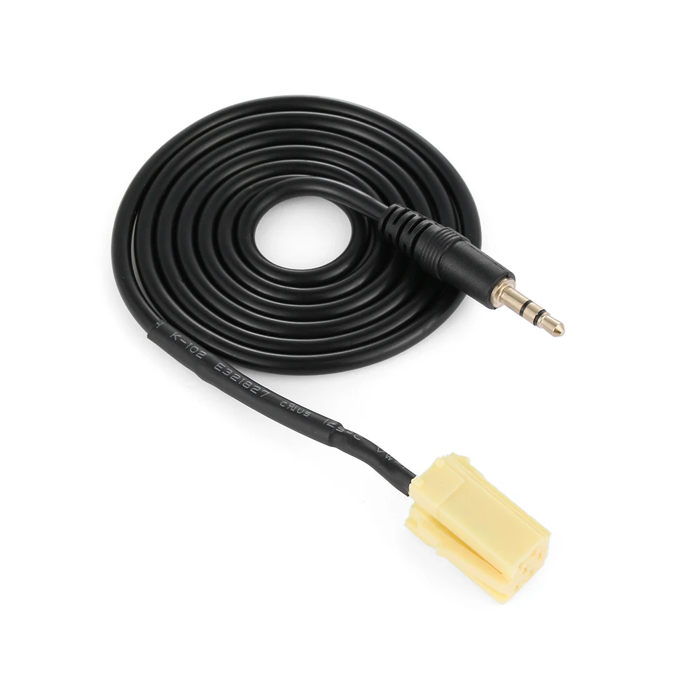 

1PC Portable 3.5MM Car Jack to ISO 6 Pin Connector Aux Wire Cable for Fiat Grande Punto Rubber Extension Cord