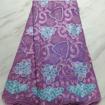 

Swiss Voile Lace in Switzerland High Quality Dry Lace purple and blue PS7 Embroidered cotton Lace Nigerian Party lace fabric