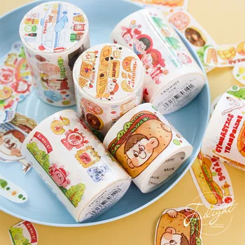 

10 pcs/lot DIY Kawaii Cartoon Japanese Paper Decorative Adhesive Tape Colorful life Washi Tape/Masking Tape Stickers