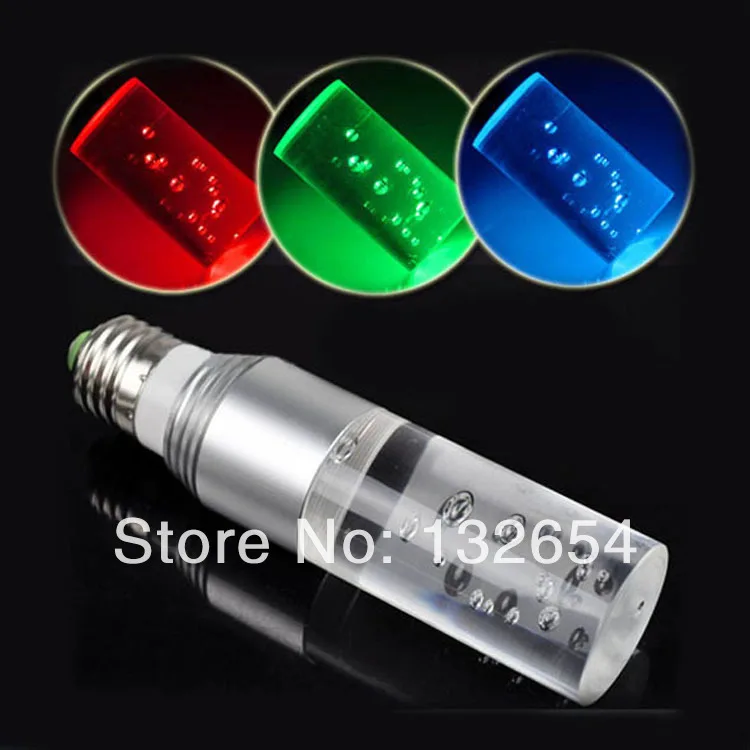 E27 хрустальный стеклянный цилиндр 16 цветов RGB 3W светодиодный светильник лампа с