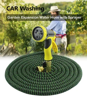 

Zeepin Flexible Expansion Pipe Water Hose with Spray Gun Copper Joint Design for Car Washing Garden