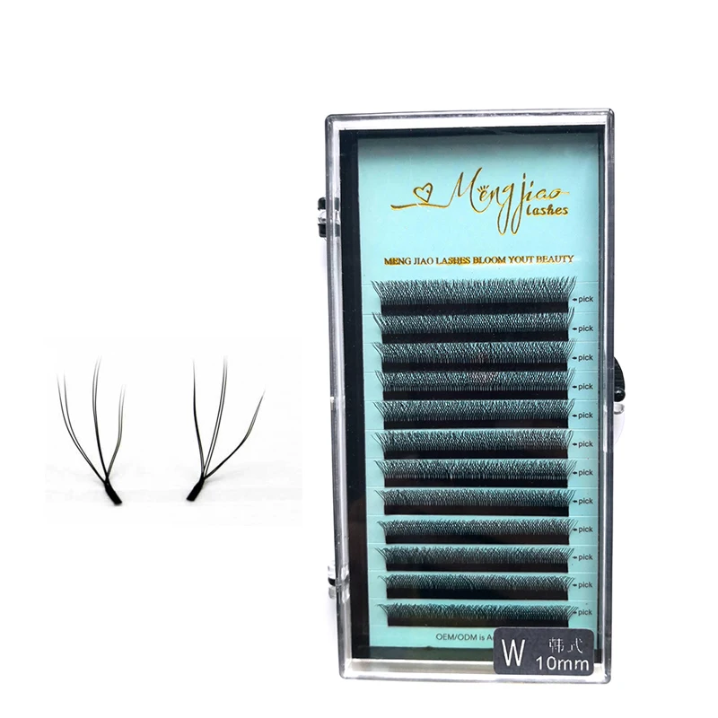 

3D W Volume Eyelashes Extension Soft Russian Eyelashes False Volume Fans Lashes 8-12mm Do private label with Free ship