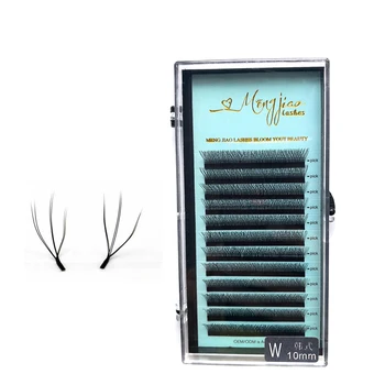 

3D W Volume Eyelashes Extension Soft Russian Eyelashes False Volume Fans Lashes 8-12mm Do private label with Free ship