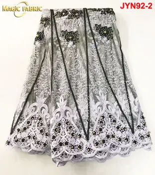 

African Lace Fabric 2017 Embroidered Nigerian Lace Fabric High Quality French Tulle Lace Fabric with stones For Women dressJYN92