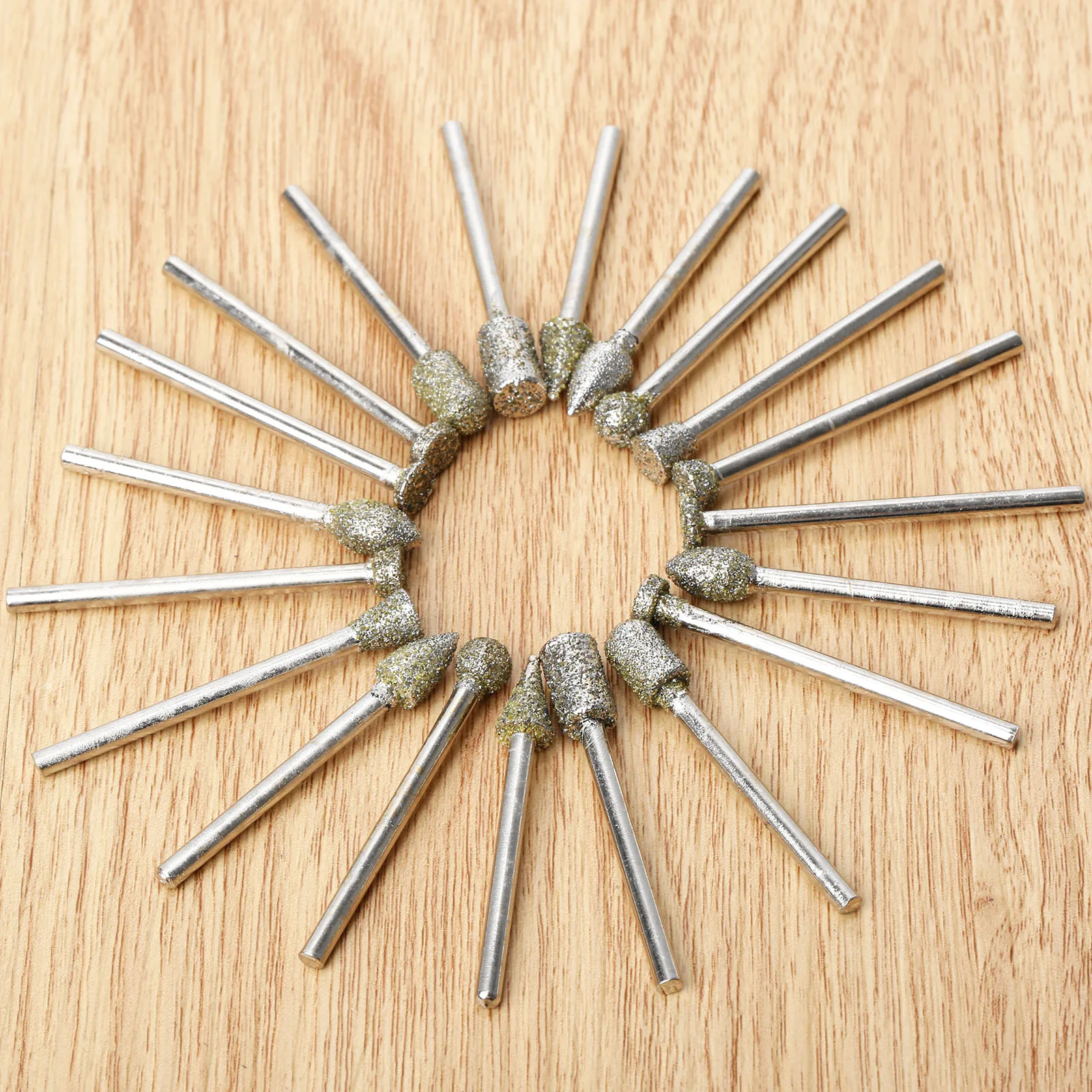 20Pc Dremel Accessories Mini Drill Rotary File Diamond Grinding Head
