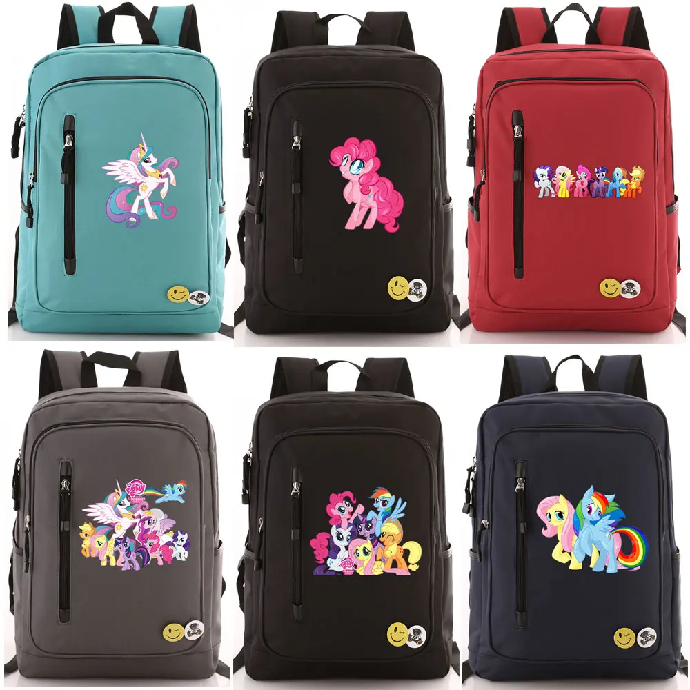 

My Little Pony Rainbow Dash Pinkie Pie Boy Girl School bag Women Zip Bagpack Teenagers Schoolbags Men Student Backpack Packsack