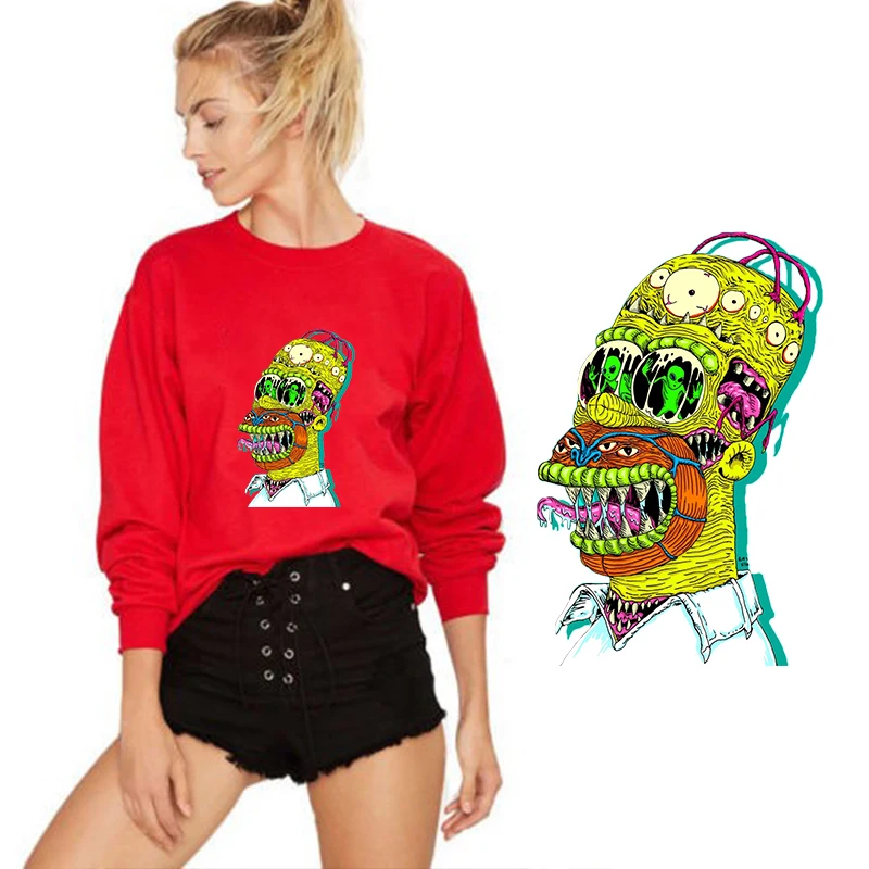 

Monster Heat Transfer Printing Patch Sticker Iron On Transfer for Clothes T-shirts Washable A-level Thermal Patches Wholesale