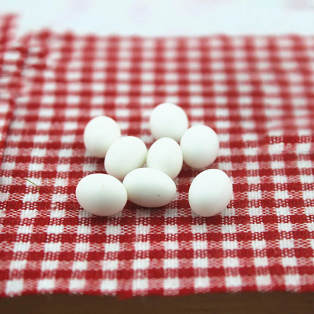 

6Pcs 1/12 Dollhouse Miniature Accessories Mini Resin Egg Simulation Food Model Toys for Doll House Decoration