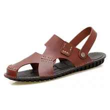 LAISUMK топ качественные сандалии мужские летние тапочки мужской из искусственной кожи мужские уличные сандалии пляжная обувь