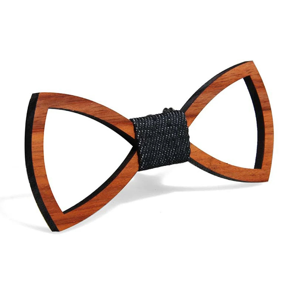 KLV элегантный полый ретро креативный мужской деревянный модный галстук-бабочка ручной работы Бабочка галстуки Свадебная вечеринка одежда аксессуары