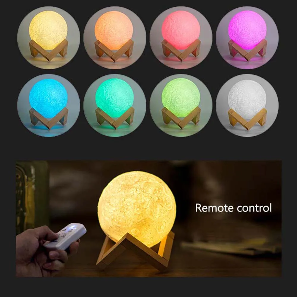

LED Night Light Moon Lamp 3D Print Moonlight Luna Touch Sensor Nightlight , Remote Control Moon Night Light Baby Gift Home Decor