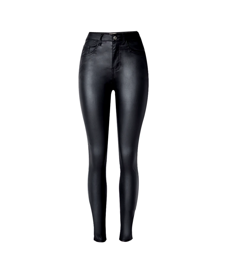 2017 New Hot Eu Models Women Sexy Slim PU Pockets Leather Pencil Pants Motor Style All-Match Fleece Trousers Slim Faux Leather (8)