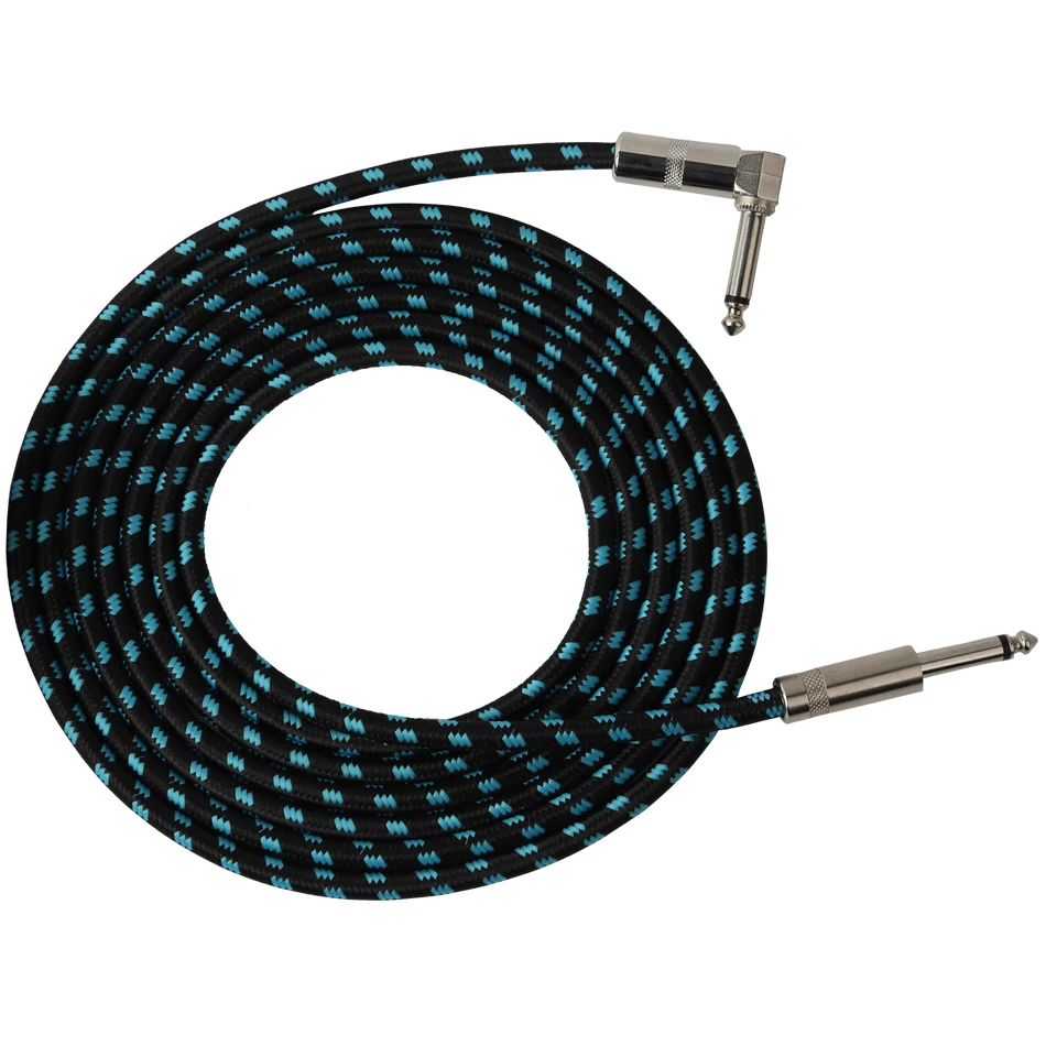 3 метра 5 метров 10/16. 5 футов кабель для электрогитары бас музыкальный инструмент кабель в оплетке 90% экранированный 6,35 мм прямой угол