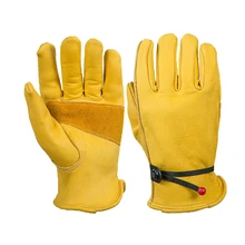 Защитные рабочие перчатки из воловьей кожи, мужские рабочие перчатки для водителя, безопасные рабочие сварочные теплые перчатки