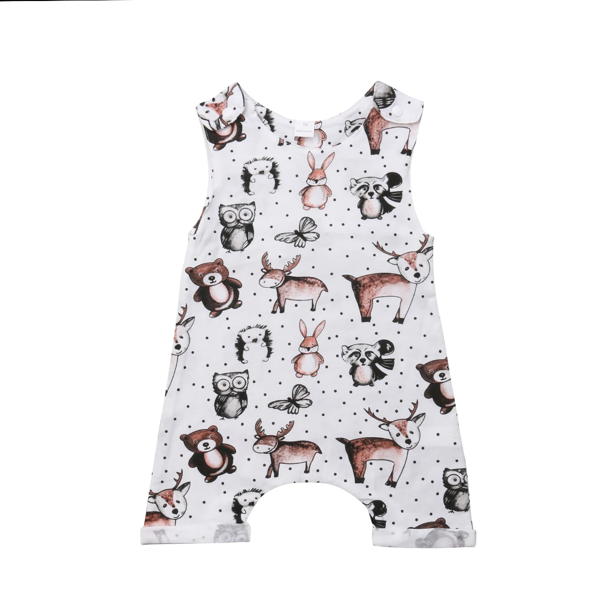 Alpaca Cartoon Animal Unisex Newborn Baby Rompers Short Sleeve Jumpsuit Toddler Outfits