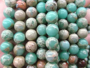 

2strands 6-12mm jasper stone blue jasper round ball polished jasper jewelry for Make Necklace