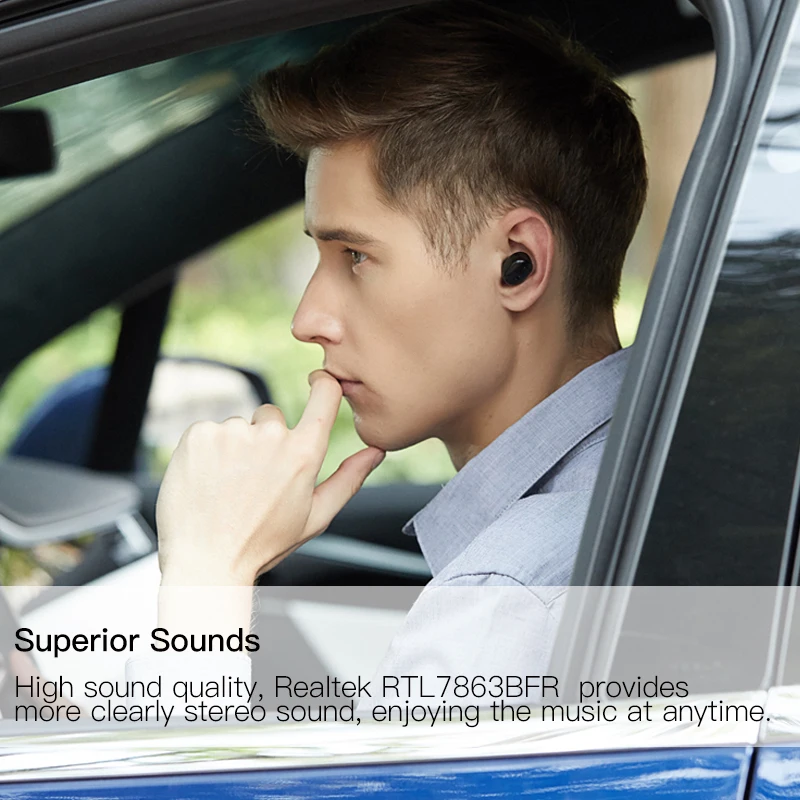 Wavefun Микро Мини наушники USB Двойные кнопки RTL8763BFR Беспроводные Bluetooth 5 0 с