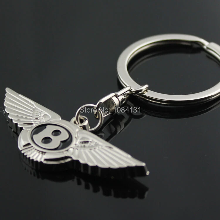 3d new bentley car logos titanium car keychain ring keyfob metal