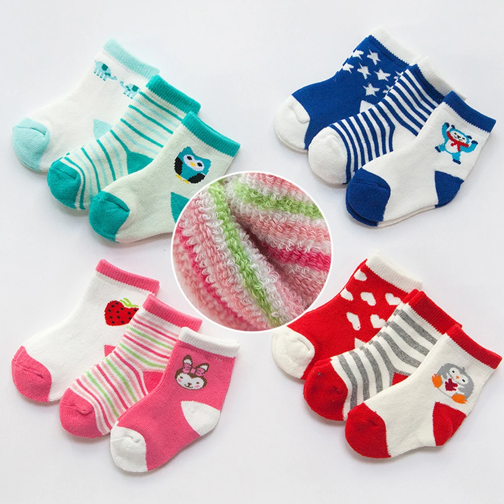 3 пары мультфильм унисекс для новорожденных носки для девочек/мальчиков хлопка малыша лодки зимние носки для маленьких детей Носки для