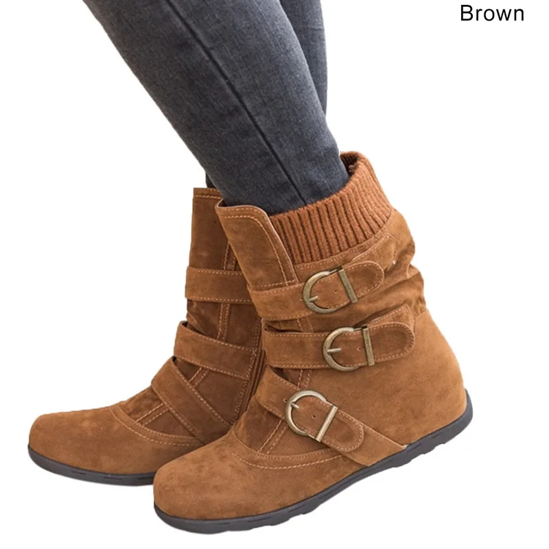 Adisputent Women's Boots Flat Bottom Large Size Short Thick Cotton Boots Short Boots Casual Shoes For Buckle Shoes Ladies Adisputent Women's Boots Flat Bottom Large Size Short Thick Cotton Boots Short Boots Casual Shoes For Buckle Shoes Ladies