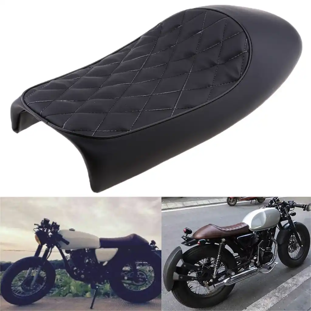 Universal Black Motorcycle Cafe Racer Seat Scrambler Vintage Hump Retro Seat For Honda Yamaha Suzuki Kawasaki Etc Leatherette Aliexpress