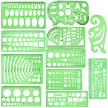 11Pcs disegni modelli righelli impara la scuola pratica misurazione multifunzione ampio uso matematica geometria stencil Set ufficio