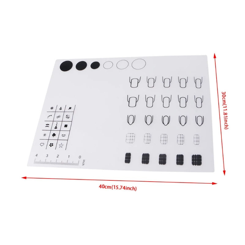 Дизайн ногтей мягкий силиконовый Рабочий стол штамповки пластины передачи коврик на противень Таблица 40x30 см