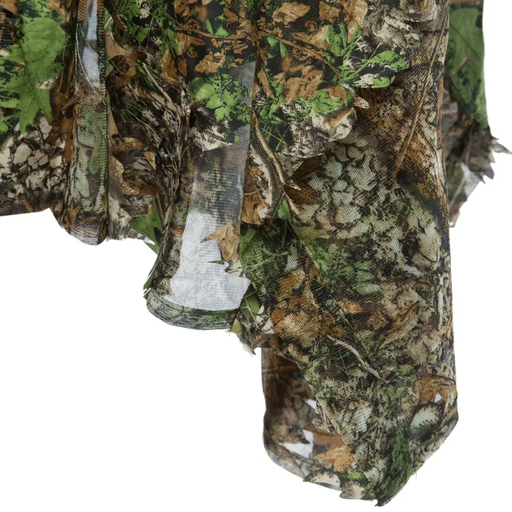 Details about   Adult Men 3D Hunting Camouflag Ghillie With Cap Suit Clothes Jungle Cloak Poncho