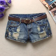 Новинка, летние женские модные джинсовые шорты с дырками, модные шорты в уличном стиле, джинсы для студентов, повседневные рваные шорты без ремня, W1701
