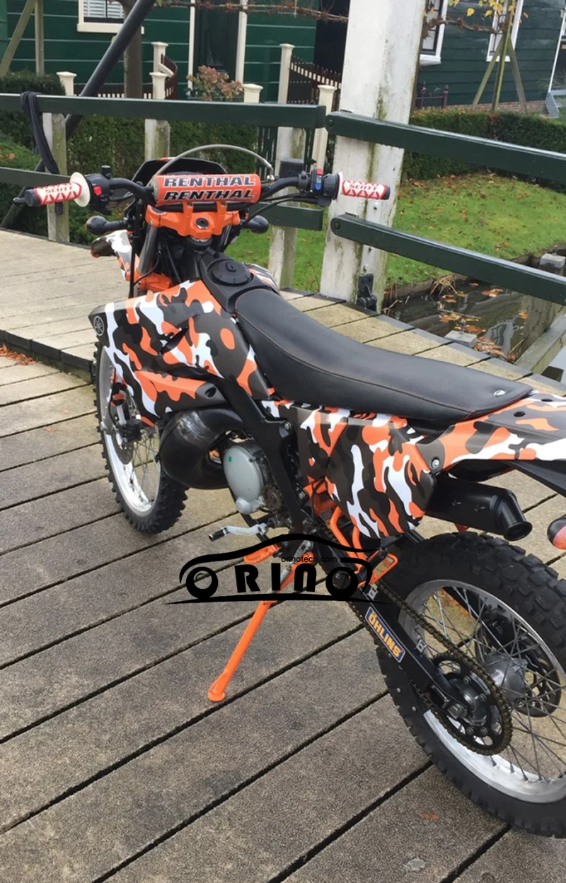 Orange Black Camouflage Vinyl Wrap-1