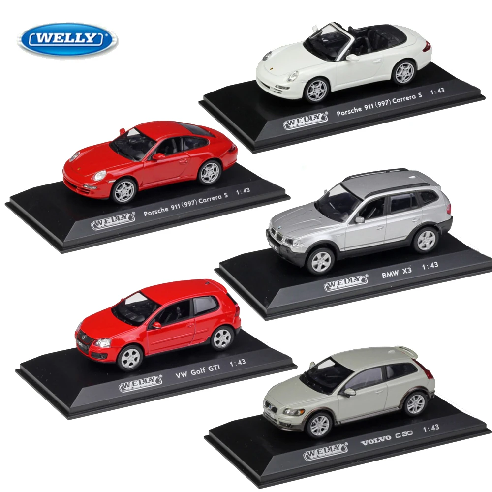 WELLY масштаб 1:43 модель автомобиля Volvo/Porsch/Audi/VW литой металл игрушка для мальчика