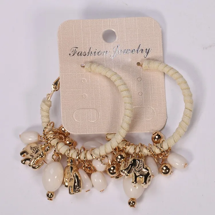 Роскошные большие круглые серьги-кольца в стиле барокко, милые бархатные серьги-кольца со слоном и кисточками Brinco Argola Creole Jewelry Pendientes Aros
