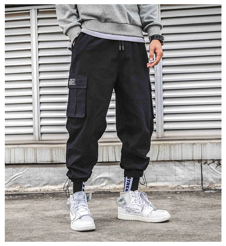 Una Reta Hip Hop Man Pants New Fashion Streetwear Joggers Trousers Casual Foot mouth drawstring design Pants Mens Sweatpants