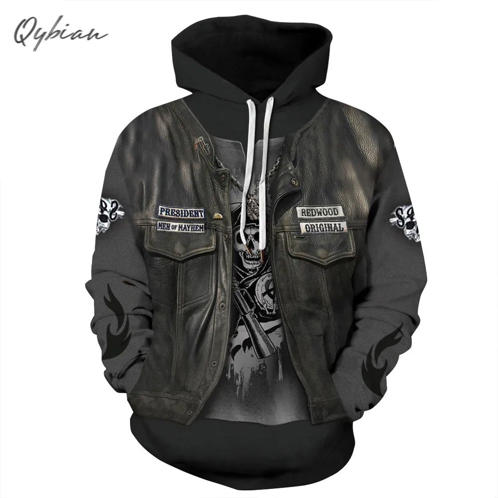 

2019 Gothic Skull Headr Hoodie 3d Print Pullover Sweatshirt Hip-hop Style Tracksuit Outfit Hoodies Outerwear Unisex Harajuku Top
