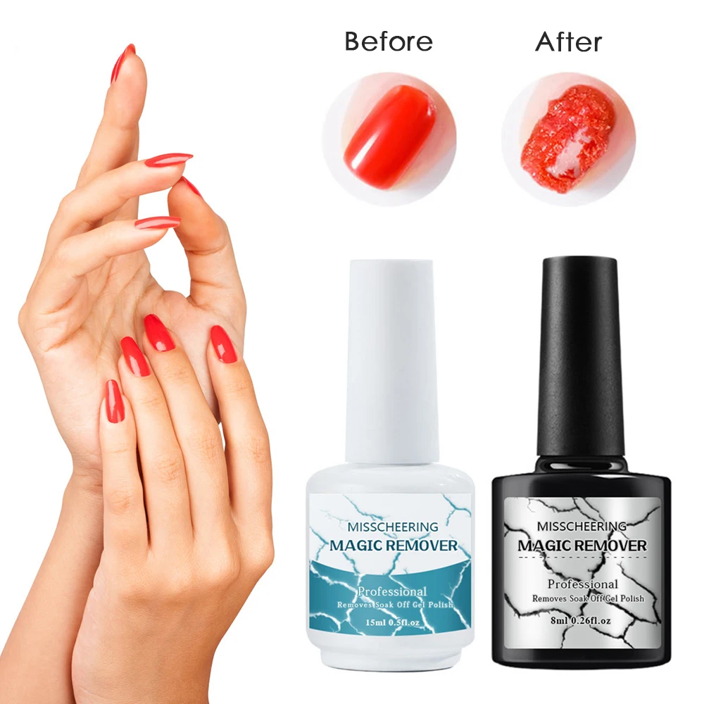 

2019 Hot 15ml/8ml Magic Burst Gel UV Gel Polish Burst Magic Remove Gel Liquid Surface Sticky Layer Residue Manicure Tools TSLM1