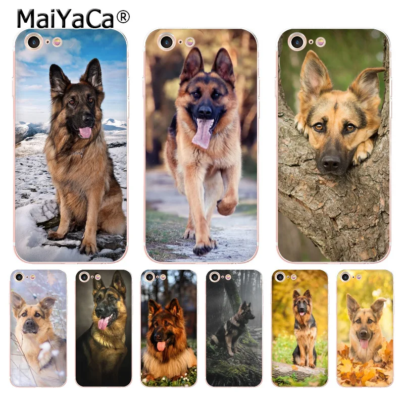 Мягкий чехол для телефона MaiYaCa из ТПУ с немецкой овчаркой iPhone 8 7 6 6S Plus X xs max xr 5 5S SE