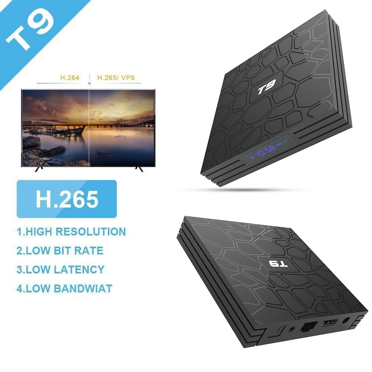 ТВ приставка SOONHUA T9 Android 8 1 4K умный HD медиаплеер 2 4 ГГц приставки Wi Fi Bluetooth